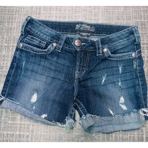 Silver Jeans Shorts Womens Blue Camden Rose Cuffed Dark wash size W26